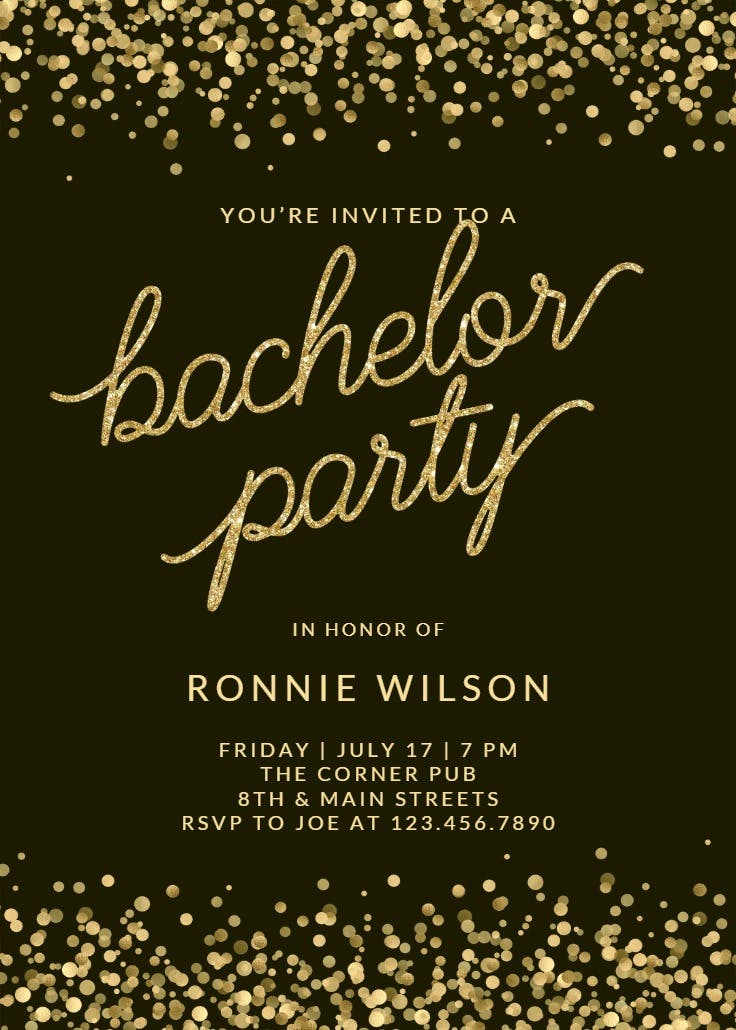 Party confetti - bachelor party invitation